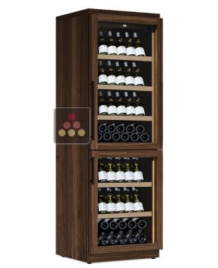 Dual temperature wine cabinet for service or storage - Inclined bottle display CALICE
