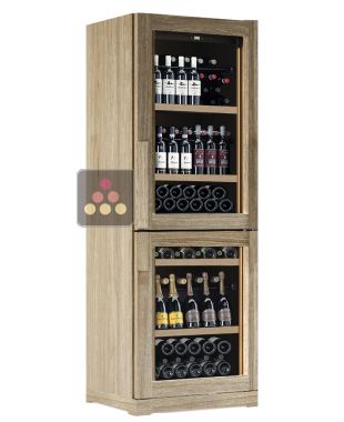 Dual temperature wine cabinet for service and/or storage - Combined bottle display CALICE