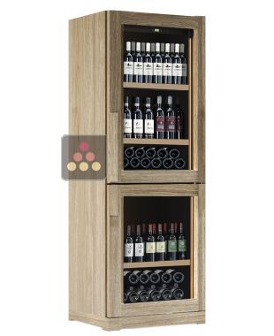 Freestanding dual temperature wine service cabinet - Standing bottles CALICE