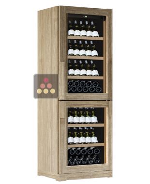 Dual temperature wine cabinet for service or storage - Inclined bottle display CALICE