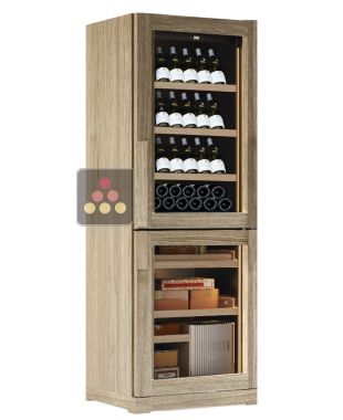 Free standing combination of a single temperature wine cabinet and cigar humidor
 CALICE
