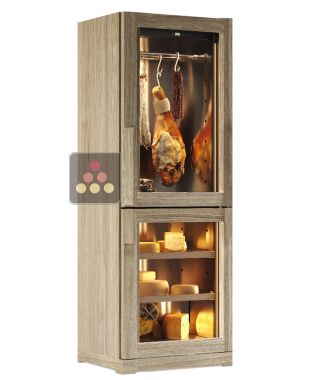 Freestanding combination of cured meat and cheese cabinets CALICE