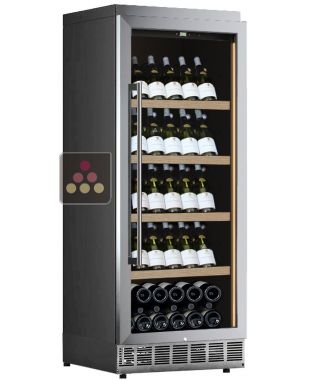 Single-temperature built-in wine cabinet for storage or service - Stainless steel front - Inclined bottles CALICE
