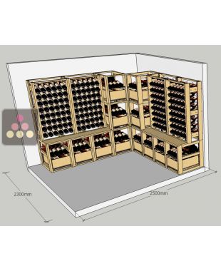 Wooden storage rack for 24 cases of wine and 192 bottles VISIORACK