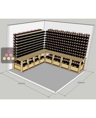 Wooden storage rack for 16 cases of wine and 336 bottles VISIORACK