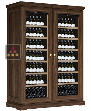 Combination of 2 Single temperature wine service or storage cabinets - Inclined bottles CALICE