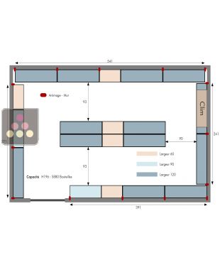 Arrangement of 5880 bottle cellars - Specific manufacturing Wine Merchant Ma Cave à Vin