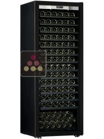 Single temperature wine ageing or service cabinet - Sliding shelves - Full Glass door - All black design TRANSTHERM
