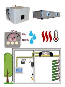 Air conditioner for wine cellar up to 2900W with water condensing unit, ducted evaporator and humidifier - Horizontal ducting FRIAX