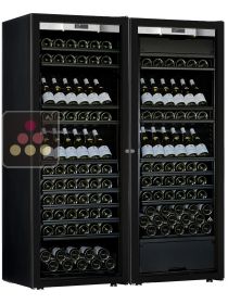 Combination of a single temperature wine cabinet and a 3 temperatures multipurpose wine cabinet - Mixed equipment - Full Glass door TRANSTHERM