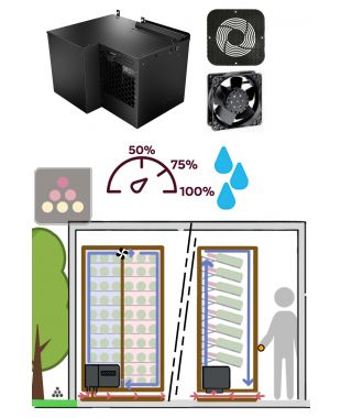 Monobloc air conditionner 2 temperatures for wine cabinet 680W - Down evacuation - Cooling and humidifying FRIAX