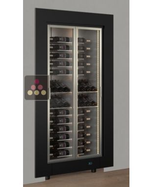 Professional built-in multi-temperature wine display cabinet - Mixt equipment - Flat frame CALICE DESIGN