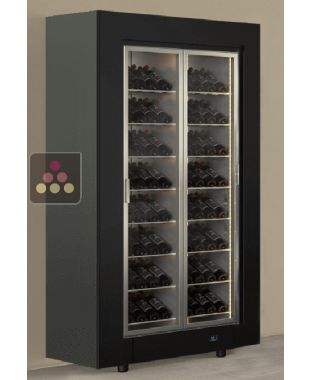 Professional multi-temperature wine display cabinet - Inclined bottles - Flat frame CALICE DESIGN