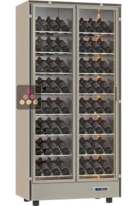 Multi-temperature wine display cabinet - Built-in or freestanding - Inclined bottles