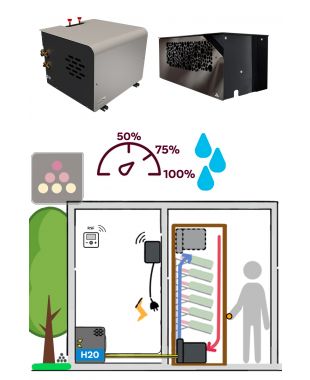 Air conditioner for wine cellar 1470W - Wine cabinet evaporator - Water-cooled condensing - Cooling and Humidifying FRIAX