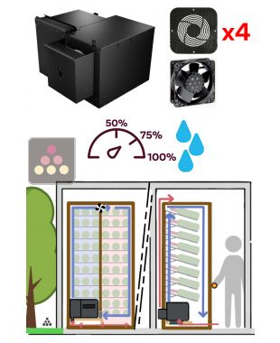 Monobloc air conditionner 2 temperatures for wine cabinet without underfloor space 800W - Up evacuation - Cooling and humidifying FRIAX