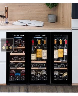 3-temperature built-in combination of 2 serving wine cellars AVINTAGE