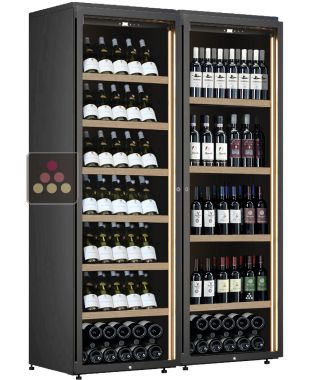 Combination of 2 single-temperature freestanding wine cabinets for storage or service - Mixt equipment CALICE