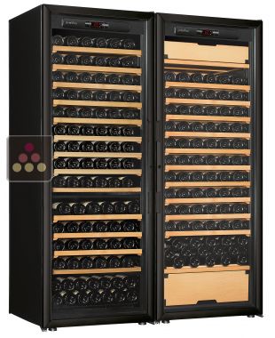 Combination of an ageing wine cabinet and a multipurpose wine cabinet - Sliding shelves ARTEVINO