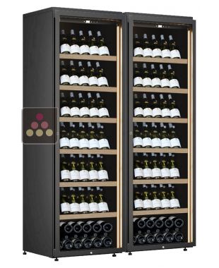 Combination of 2 single-temperature wine cabinets for service or storage - Inclined presentation CALICE