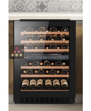 Dual temperature flush-fitting under counter cabinets wine cabinet for storage and/or service encastrable AVINTAGE