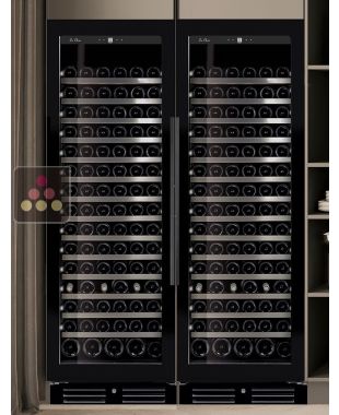 Combination of 2 Built-in 2 temperatures wine cellar for service LE CHAI