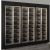 Built-in combination of 3 multi-temperature wine display cabinets - Inclined bottles - Flat frame