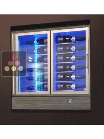 Built-in multi-temperature wine display cabinet - 36cm deep - Horizontal bottles - with front frame only CALICE DESIGN
