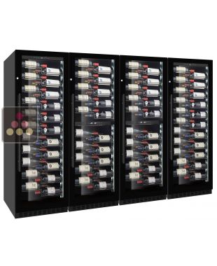 Combination of 2 Single-temperature and 2 dual-temperature wine service or storage cabinets LE CHAI