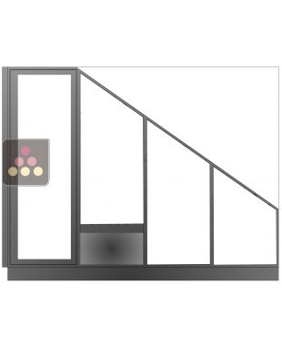 Custom made wine cellar with single temperature - Steel structure - under staircase - without interior fittings Ma Cave à Vin