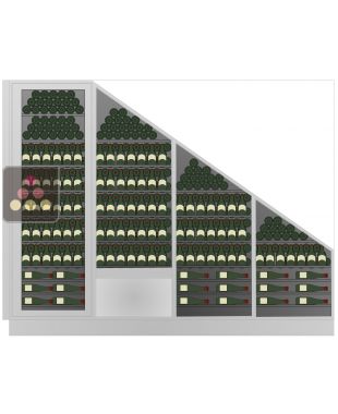Interior design for Custom made wine cellar with single temperature - powder-coated steel  Ma Cave à Vin