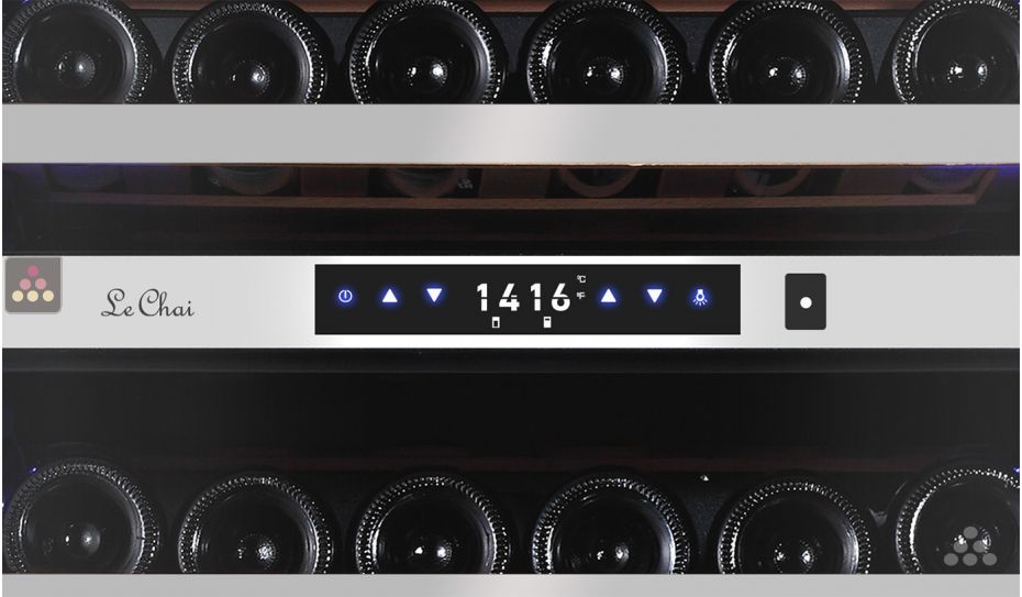 Dual temperature built in wine cabinet for service and ageing self-ventilated