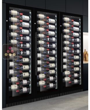 Built-in combination of 3 Single temperature wine service or storage cabinets LE CHAI