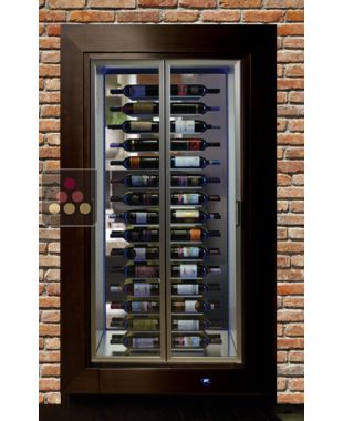 Multi-temperature built-in wine display cabinet - Wall crossing - Horizontal bottles CALICE DESIGN