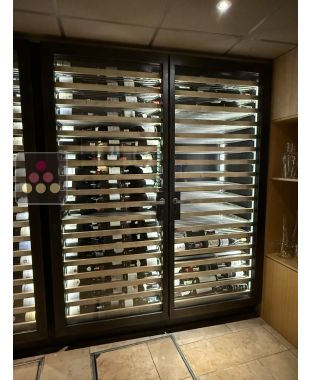 Custom-made N°2 single-temperature wine cabinet - steel frame- 518 Bottles - Sliding shelves Ma Cave à Vin