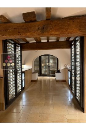 4 Custom-made single-temperature wine cabinet - steel frame- 1744 Bottles - Sliding and présentation shelves