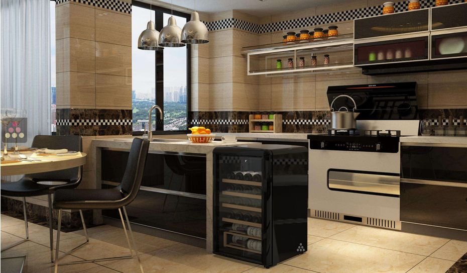 One temperature wine service cabinet