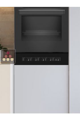 Built-in mono-temperature wine service cabinet with drawer - Push open door