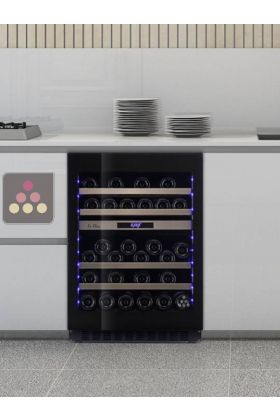 Dual temperature built in wine cabinet for storage and/or service 