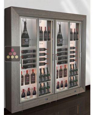 Freestanding combination of 2 modular multi-purpose wine display cabinets - Mixed shelves - 36cm deep CALICE DESIGN