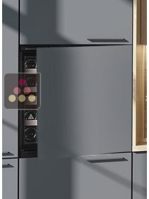 Dual temperature built in wine cabinet for service self-ventilated with a customizable front LE CHAI