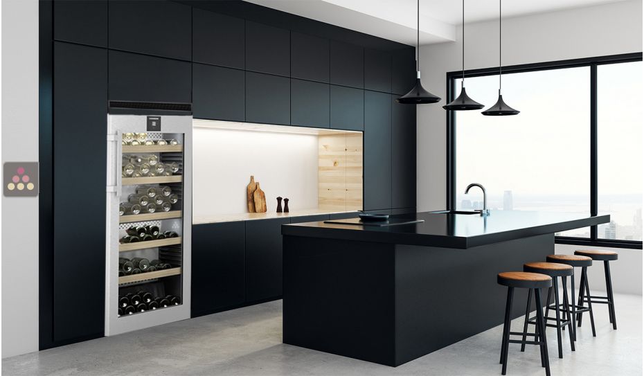 Built-in 2 temperature wine cabinet for aging or service