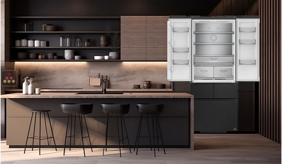 Built-in combined built-in refrigerator and freezer - 413L