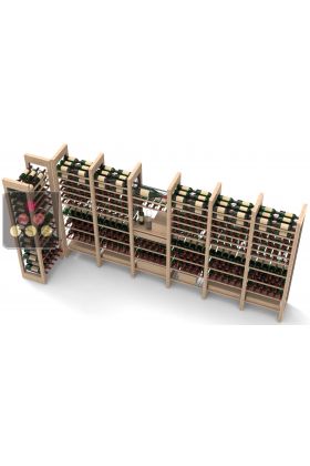 Arrangement of 594 bottle cellars - 6 wooden cases - 20 magnums - Specific manufacturing - Wood System