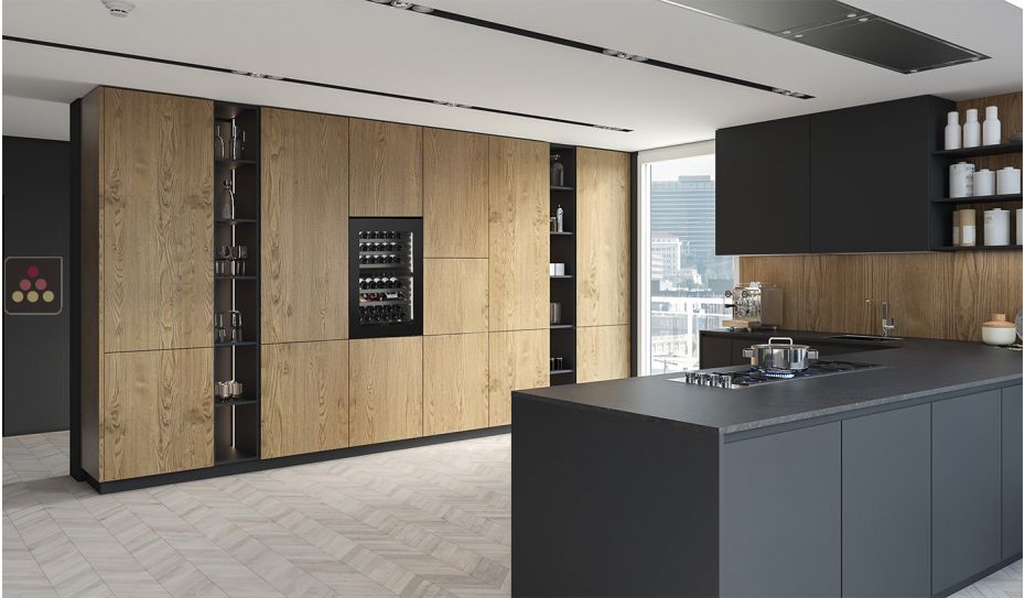 Dual temperature built in wine cabinet for service self-ventilated - Push-open door