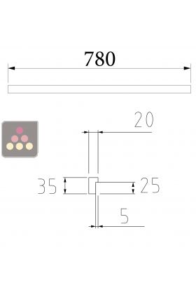Wooden drawer front in old oak Length 780mm