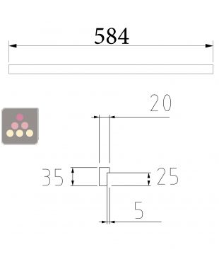 Wooden drawer front in old oak Length 584 mm Ma Cave à Vin