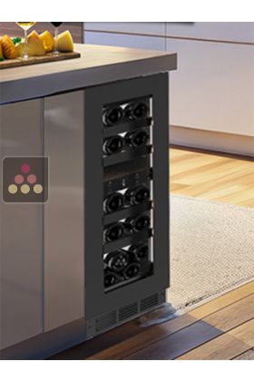 Dual temperature dark inox built in wine service cabinet - 72cm Door