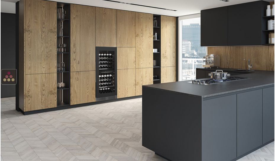 Built-in 2 temperature wine cabinet for service