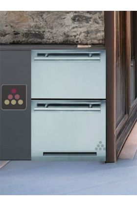 Drawer trimode built-in refrigerator or freezer with with customizable facade pannel